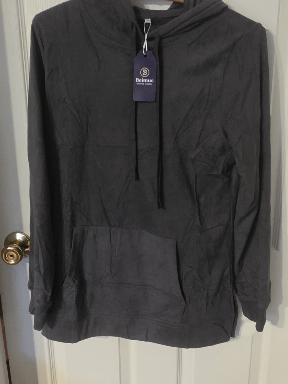 Women's NWT Beimuc Dark Grey Fashion Soft Hoodie With Pocket